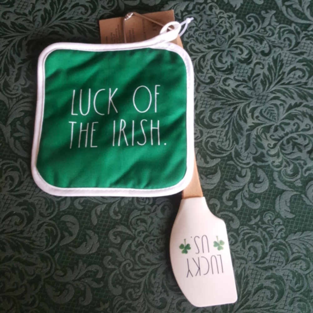 Rae Dunn Luck of the Irish spatula & Potholder